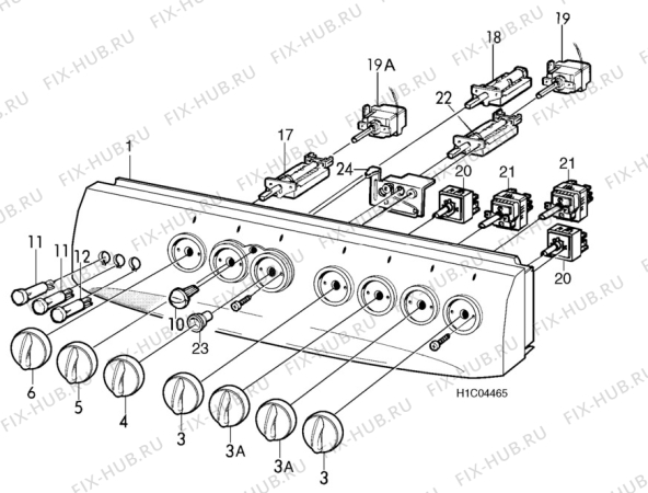 Взрыв-схема комплектующей Husqvarna Electrolux QSG755 - Схема узла H10 Control Panel